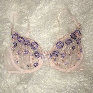 Dainty Vintage Mesh Floral Bra